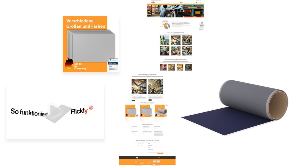 Ergebnisse aus der Zusammenarbeit mit Flickly. Bei dieser Zusammenarbeit sind 3D Animationen, Produktbilder, sowie die Website für Flickly entstanden.